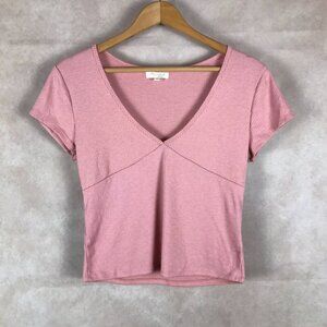 Ultra Flirt Coral V-neck Crop Top NEW Size LARGE